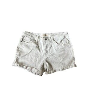 Levi’s White Mid Length Denim Shorts Women’s 33 100% Cotton